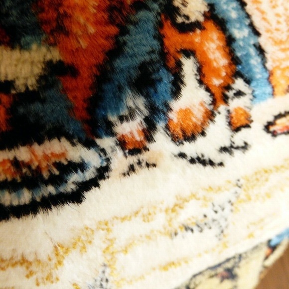 VTG Tapestry wall hanging rug The Last Supper made in Italy W.P.L. plush 39x19.5 - Picture 7 of 9